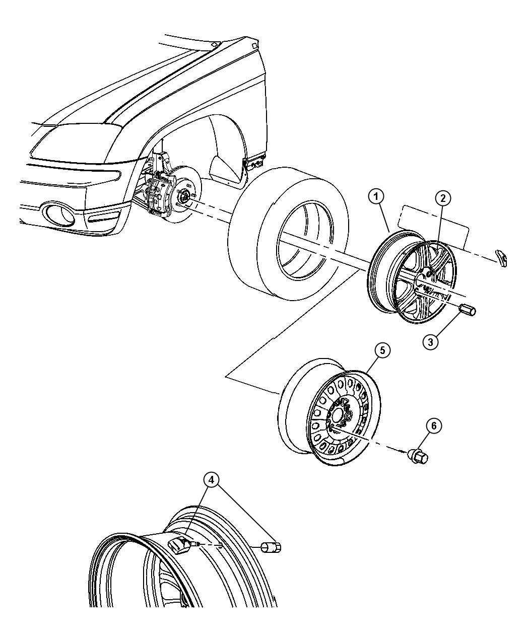 Diagram Wheels and Hardware. for your Chrysler