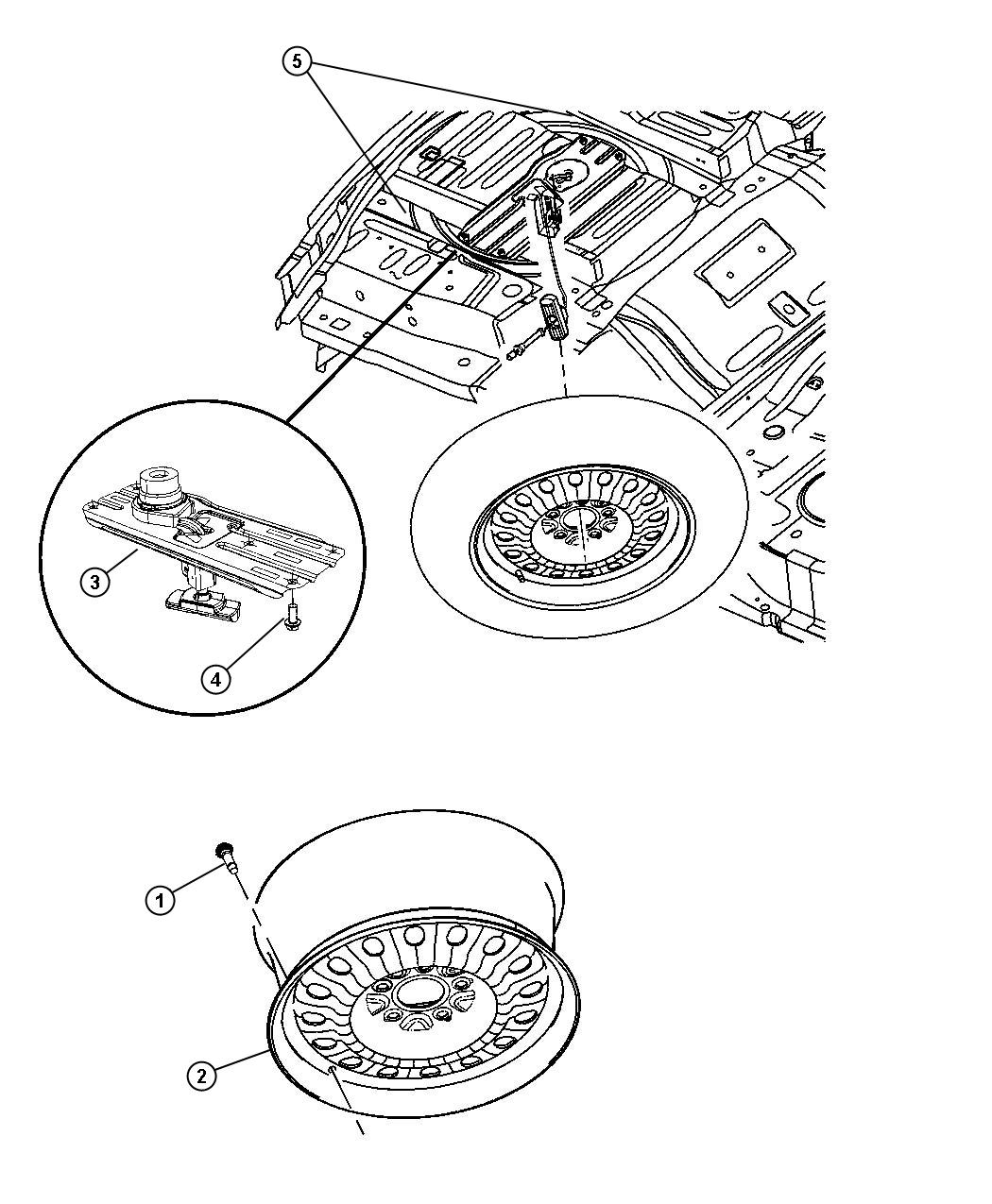 Diagram Spare Wheel. for your Chrysler Pacifica  