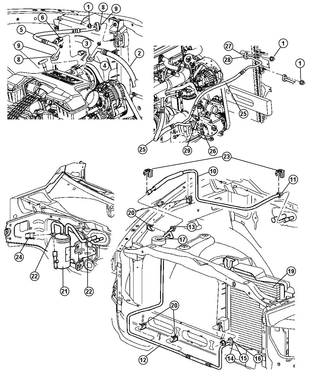 Diagram A/C Plumbing. for your 2008 Dodge Ram 2500   