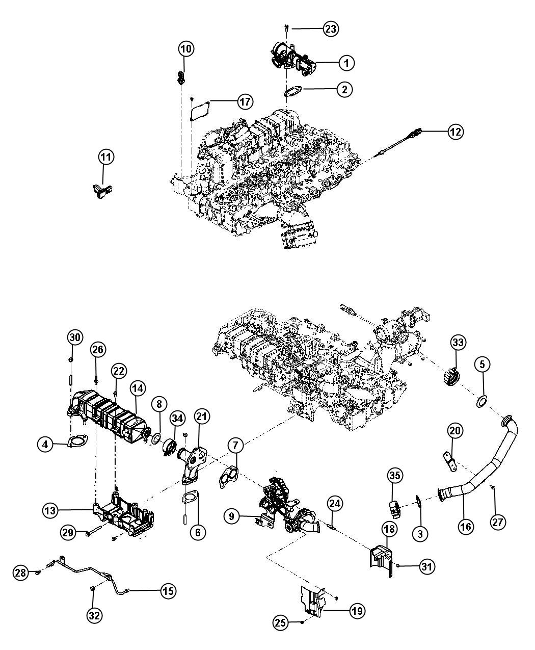 Diagram EGR Valve Diesel. for your Dodge Ram 3500  