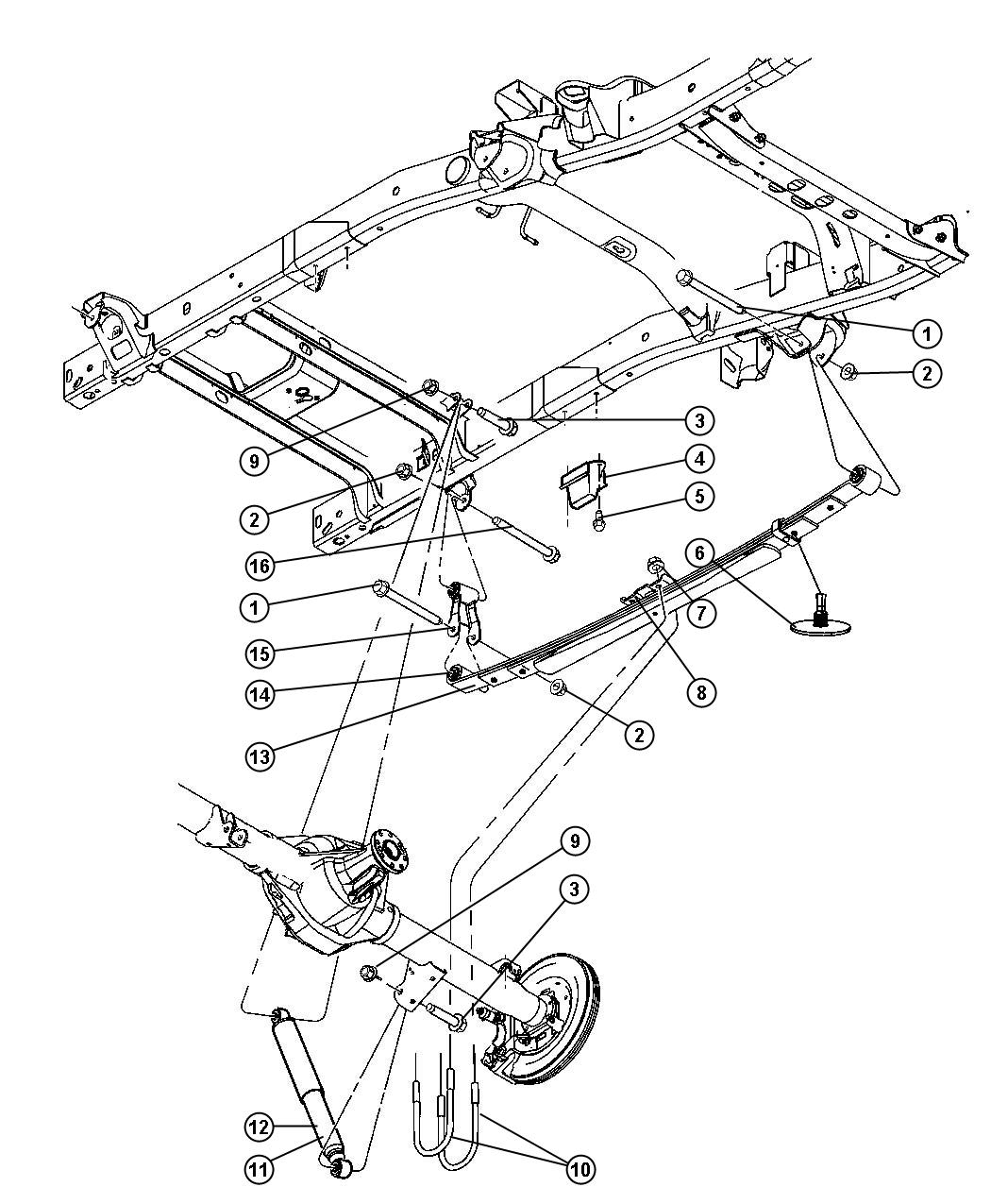 Diagram Suspension,Rear. for your 2020 Dodge Grand Caravan   