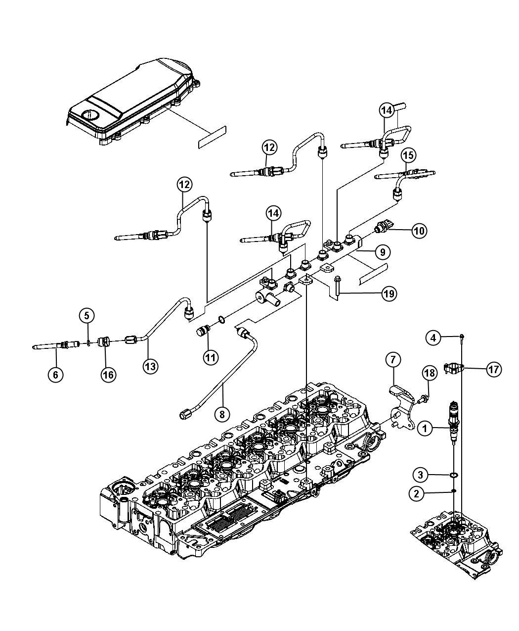 Diagram Fuel Injection Plumbing 6.7L [6.7L I6 CUMMINS TURBO DIESEL ENGINE]. for your Dodge Ram 3500  