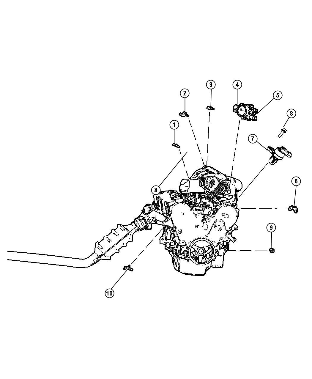 Diagram Sensors, Gas Engine. for your 2013 Dodge Charger  R/T 