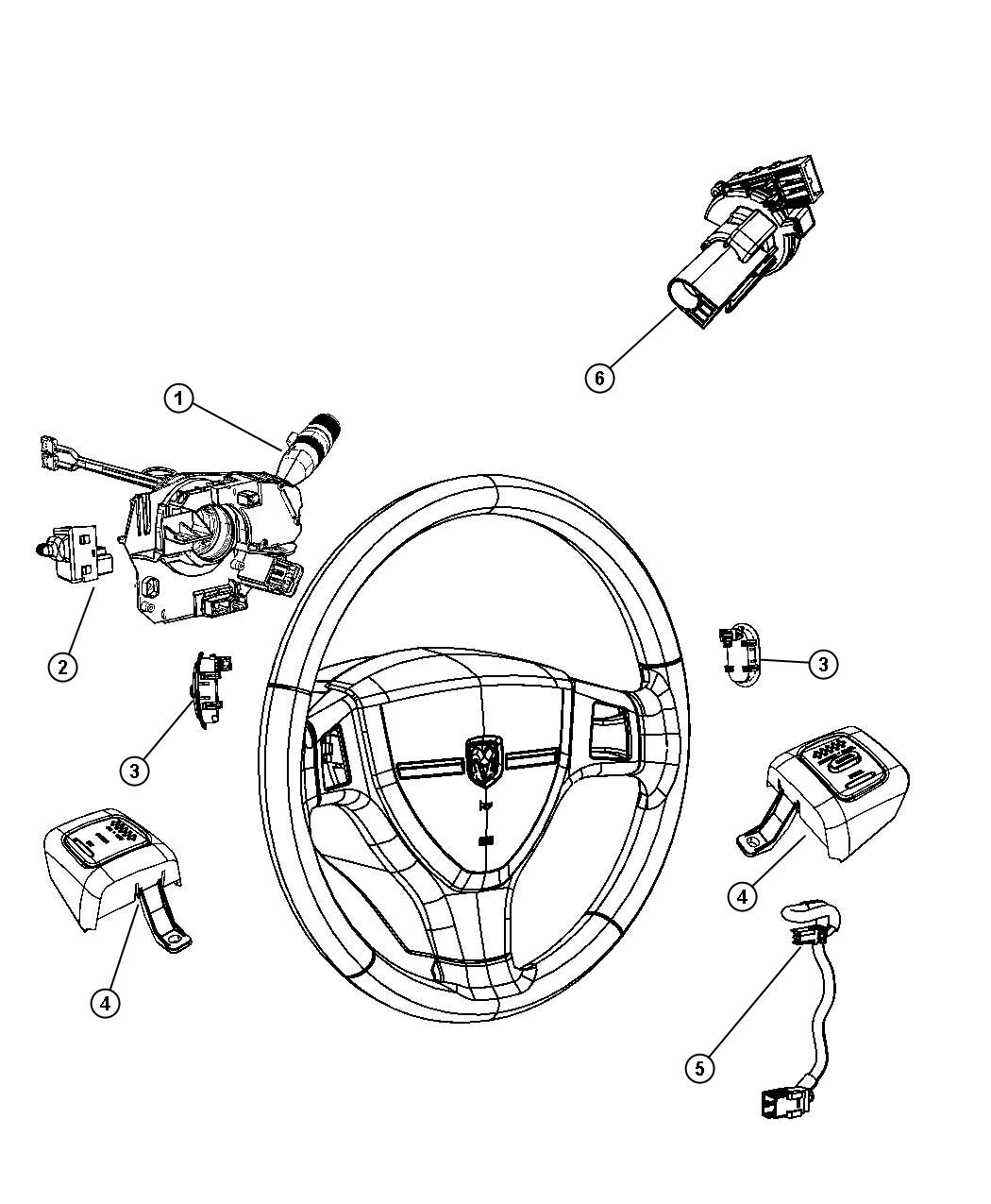 Switches Steering Column and Wheel. Diagram