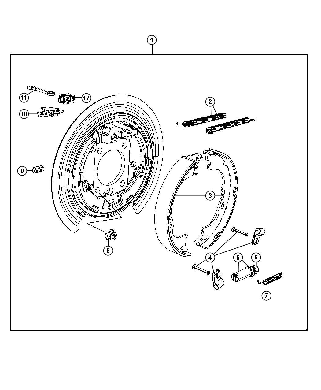 Diagram Park Brake Assembly, Rear Disc. for your 2004 Jeep Liberty   