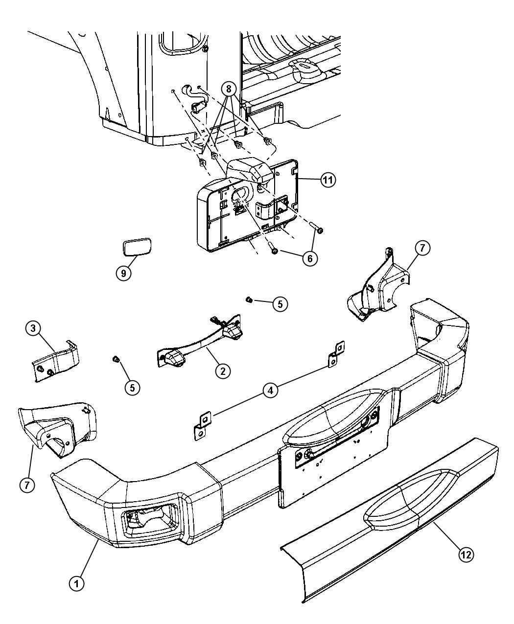 Diagram Rear Bumper. for your Jeep Wrangler  