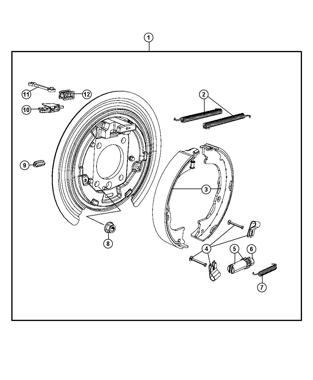 Diagram Park Brake Assembly, Rear Disc. for your 2004 Jeep Liberty   