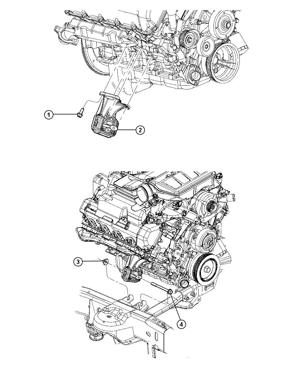 Engine Mounting Right Side RWD/2WD 5.7L [5.7L Hemi V8 Engine]. Diagram