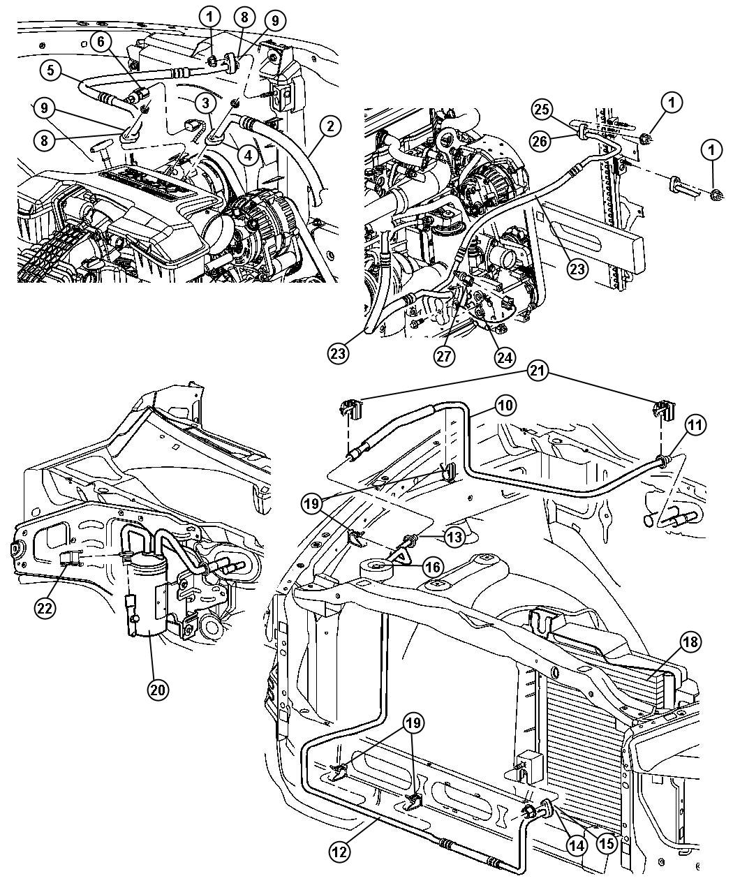 Diagram A/C Plumbing. for your 2002 Dodge Ram 1500   