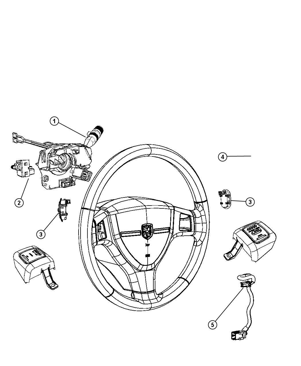 Switches Steering Column and Wheel. Diagram