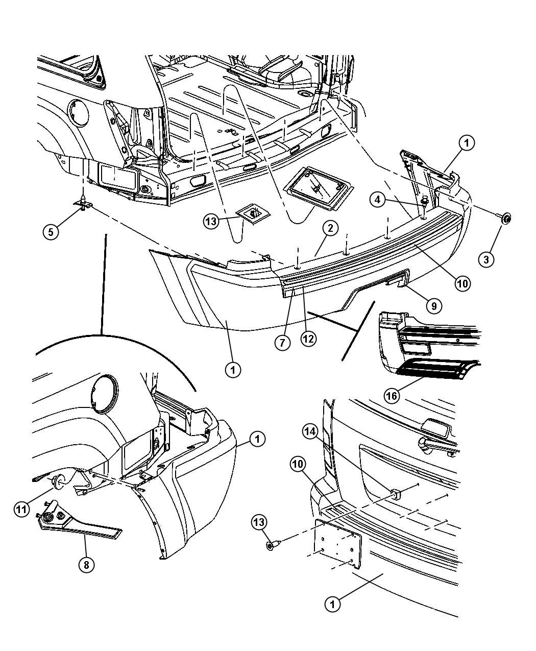 Diagram Fascia, Rear. for your 2023 Ram 2500   