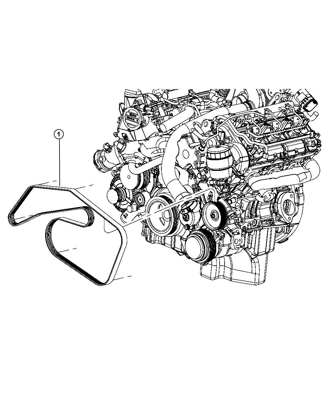 Diagram Belts, Serpentine and V-Belts 3.0L Diesel [3.0L V6 Turbo Diesel Engine]. for your Chrysler Pacifica  