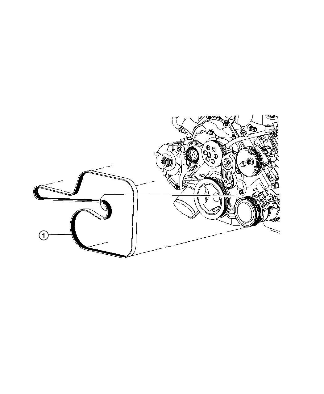 Diagram Belts, Serpentine and V-Belts 5.7L [5.7L Hemi Multi Displacement Engine] 6.1L [6.1L SRT HEMI SMPI V8 Engine]. for your Chrysler Pacifica  