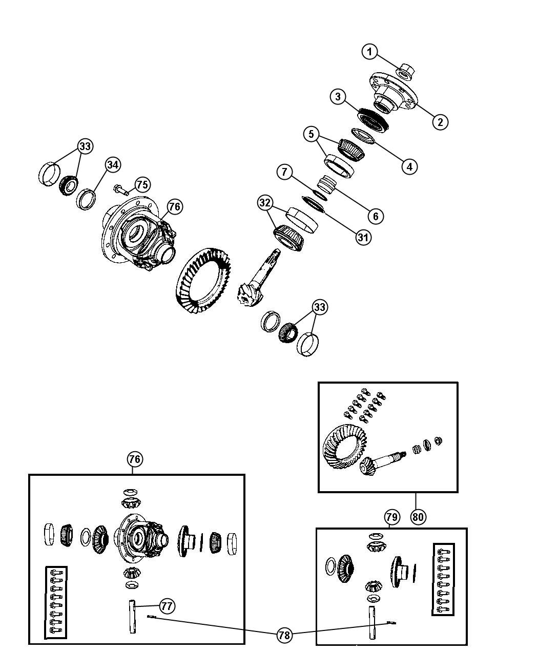 Diagram Differential Assembly, Front Axle With [Conventional Differential Frt Axle]. for your 2008 Jeep Wrangler   