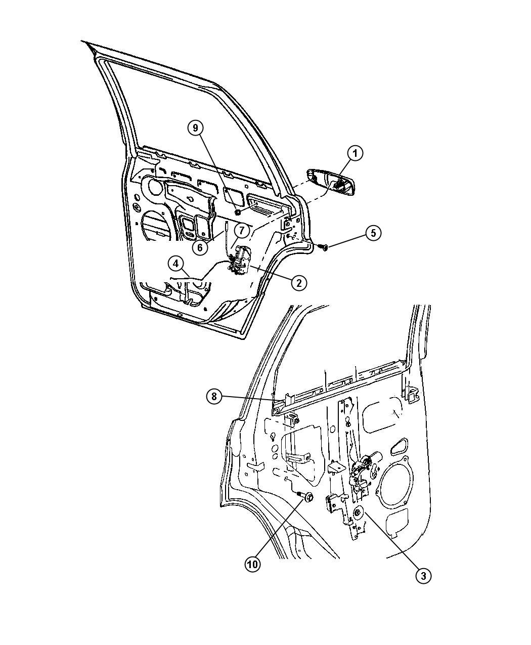 Rear Door, Hardware Components. Diagram