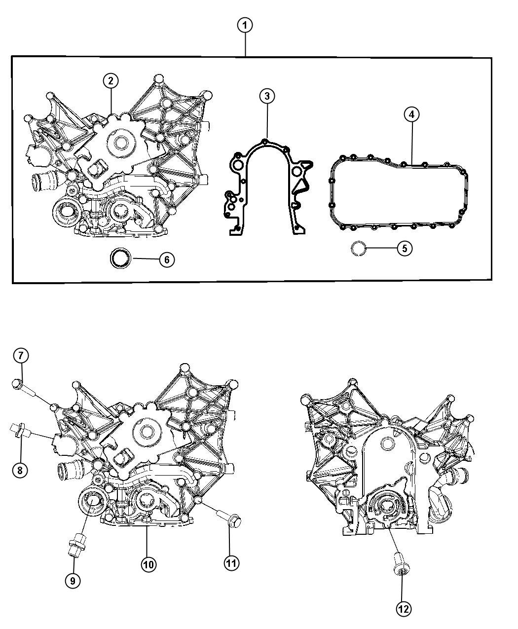 Diagram Timing Case Cover 3.8L [3.8L V6 SMPI Engine]. for your 2008 Jeep Wrangler   