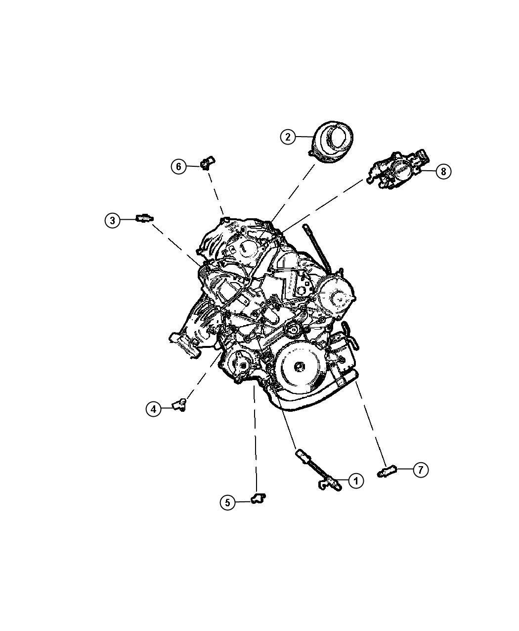 Diagram Sensors Engine. for your 2024 Jeep Compass  High Altitude 