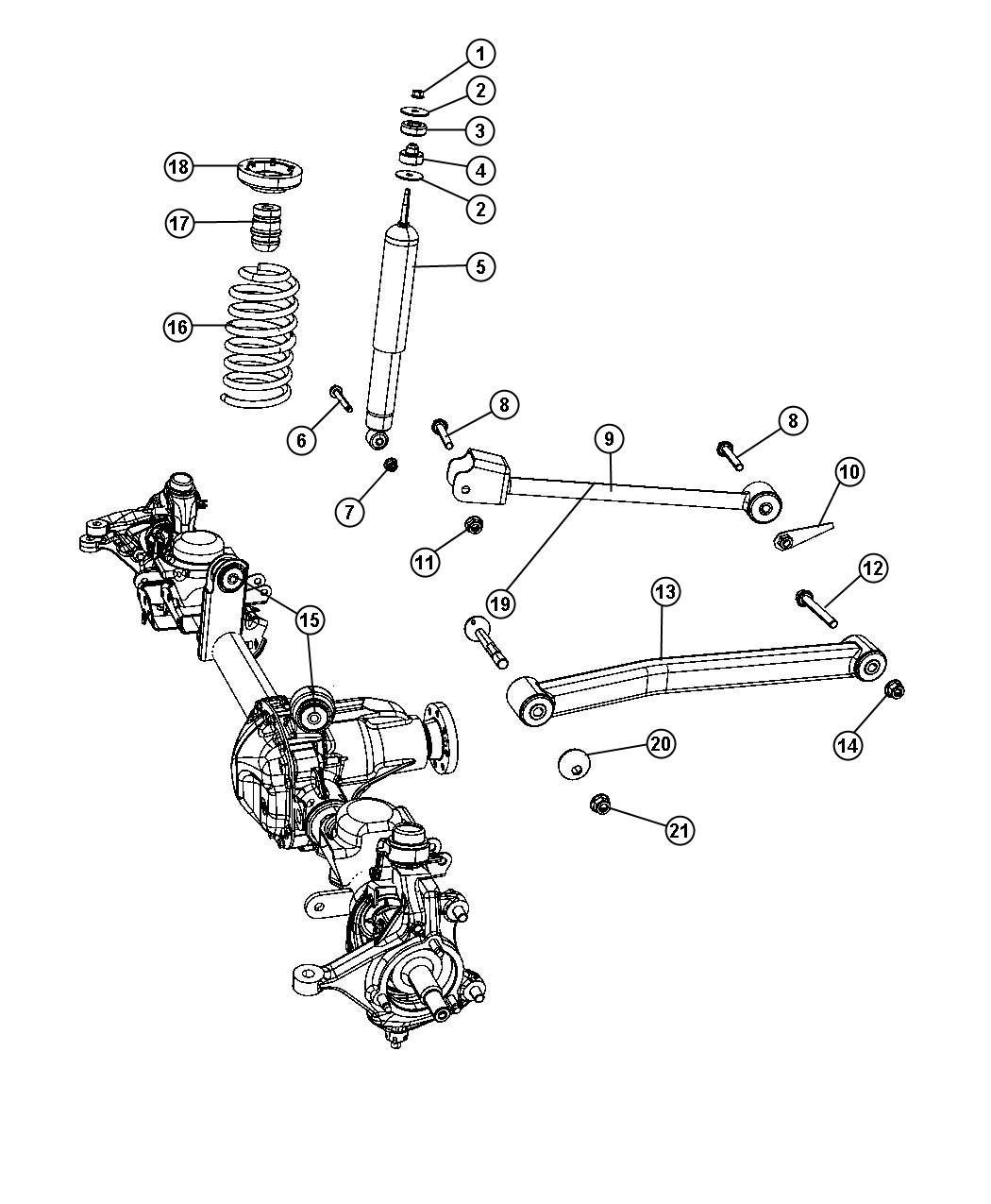 Diagram Suspension, Front, Springs,Shocks,Control Arms. for your 2019 Jeep Wrangler   