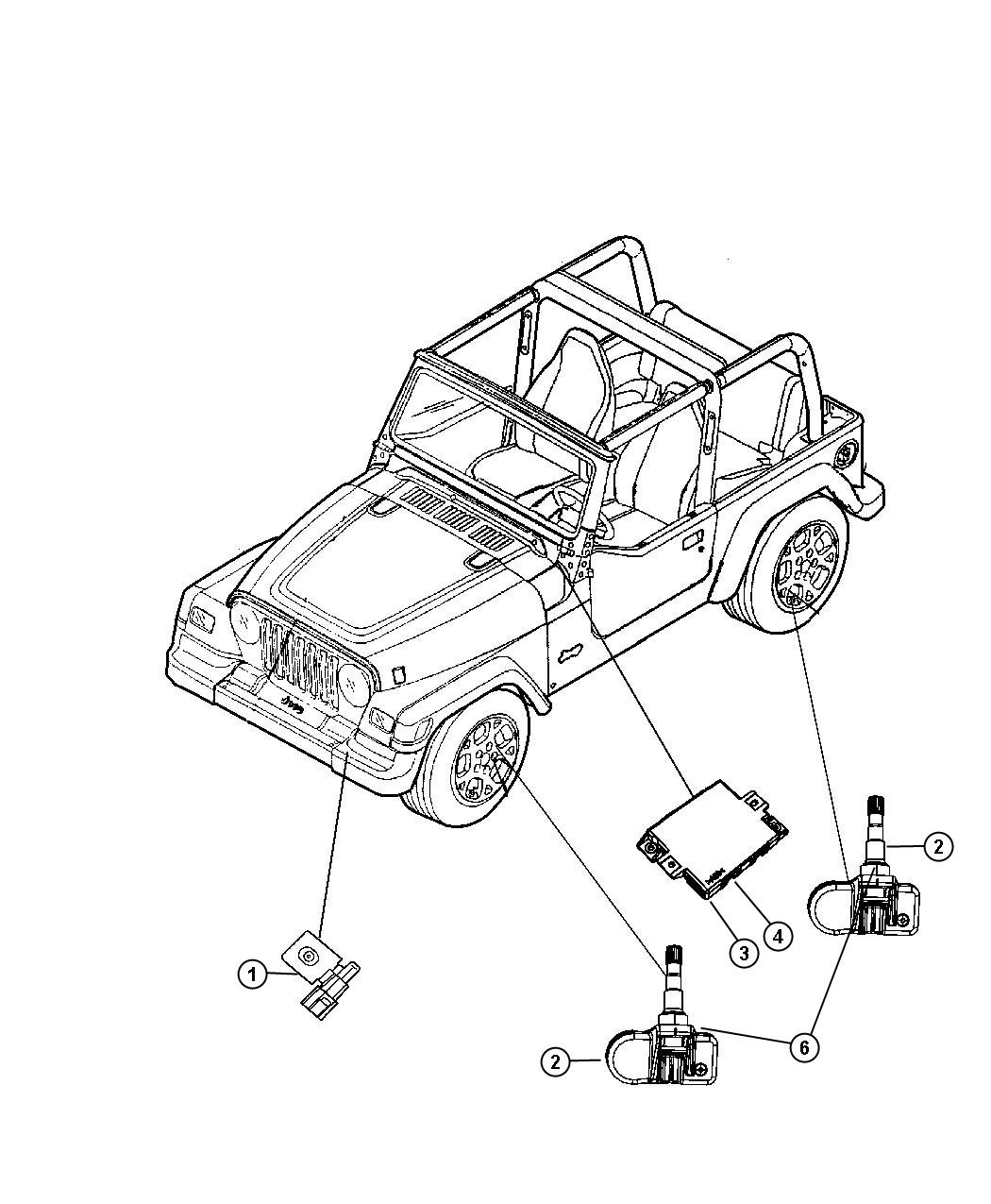 Diagram Sensors - Body. for your Jeep