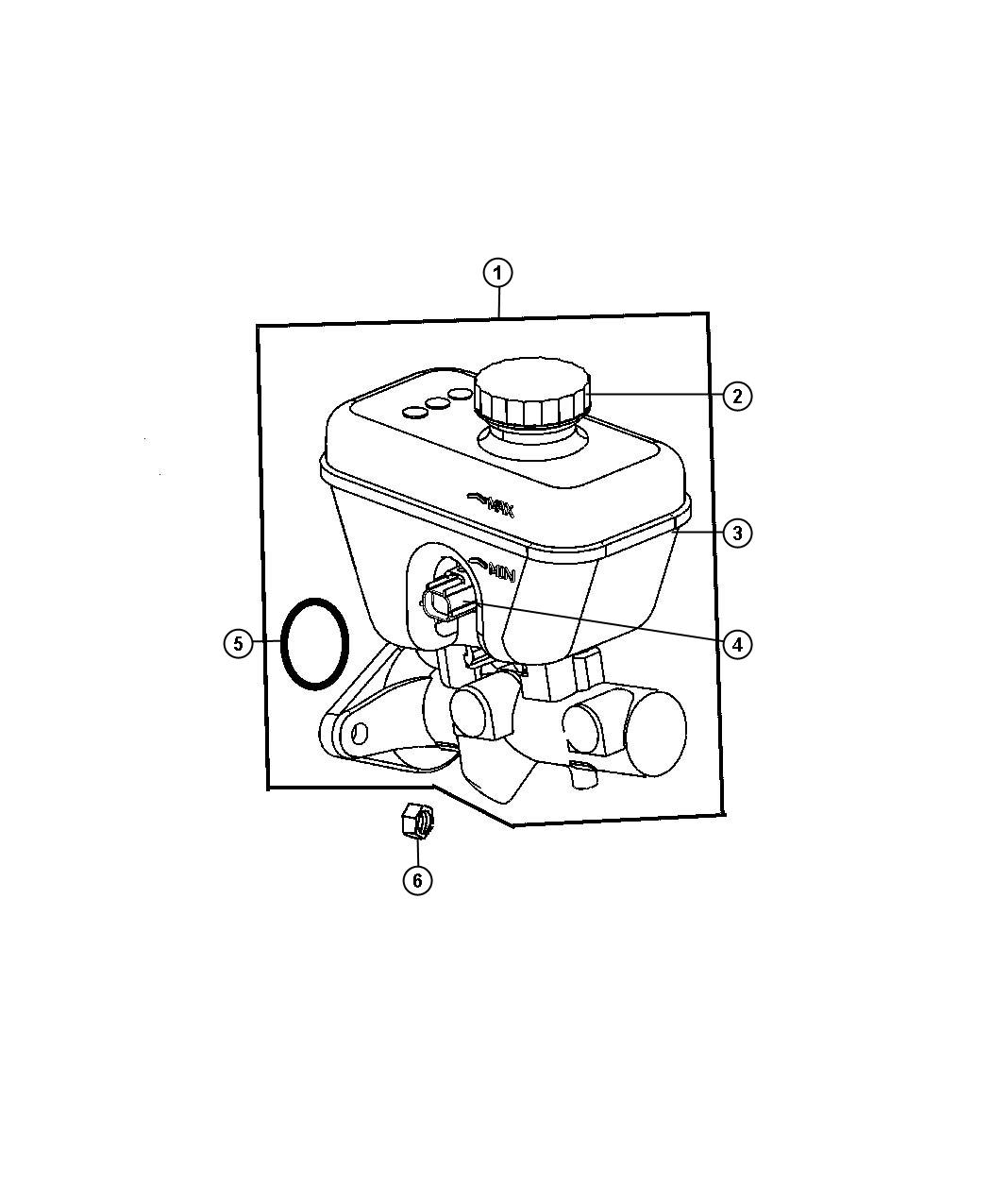 Diagram Master Cylinder, Brake. for your Jeep Commander  