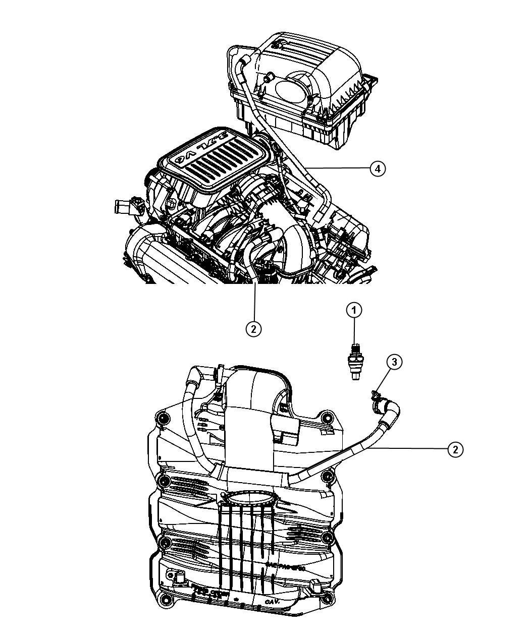 Diagram Crankcase Ventilation 3.7L [3.7L V6 Engine]. for your 2004 Chrysler 300  M 