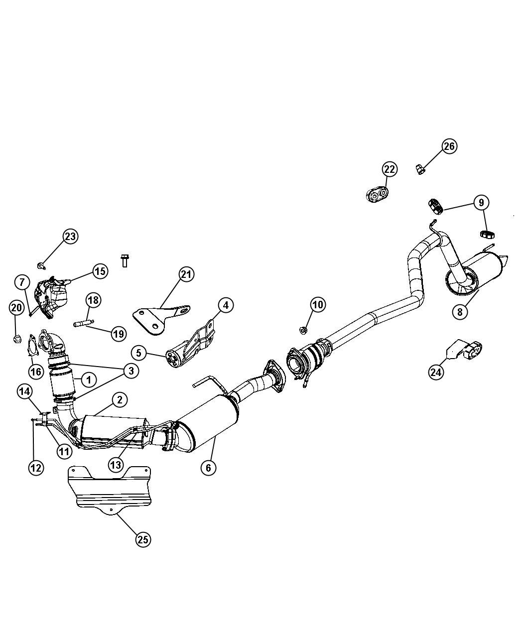 Diagram Exhaust System 3.0L [3.0L V6 Turbo Diesel Engine]. for your 2005 Dodge SPRINTER   