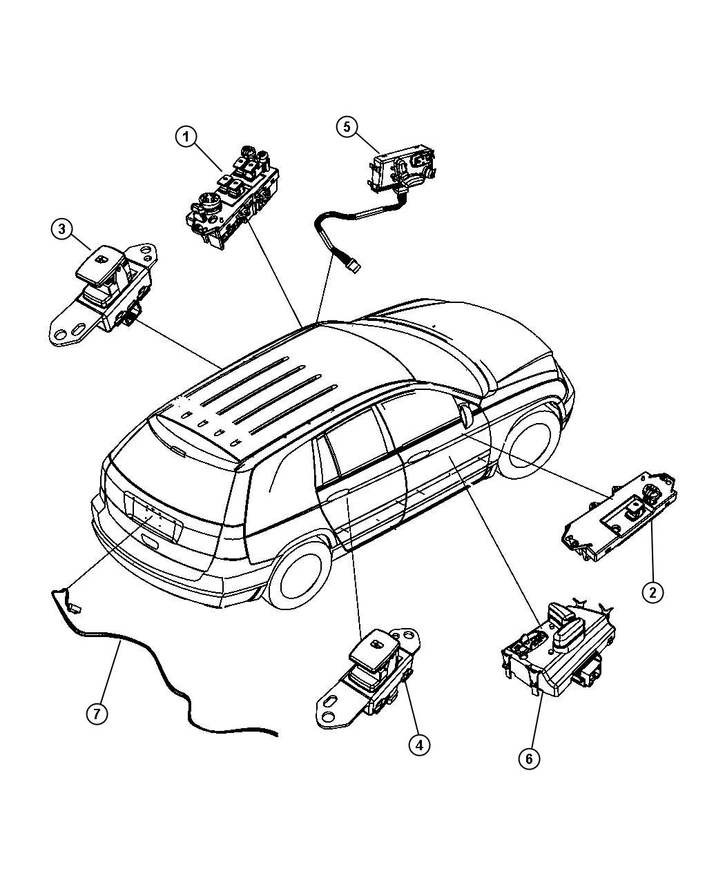 Diagram Switches Doors and Liftgate. for your Chrysler