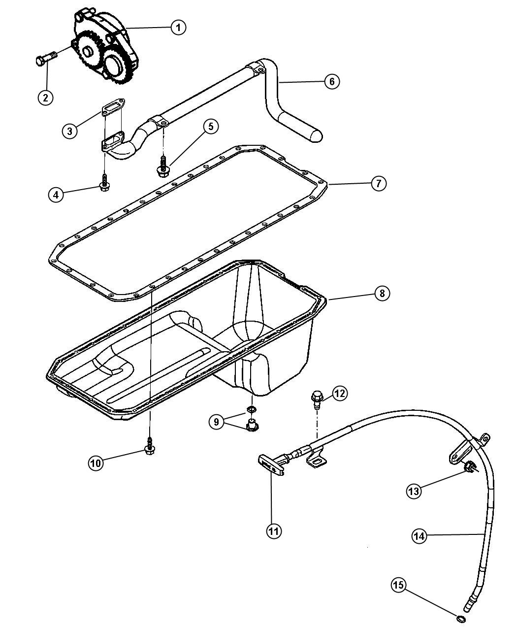 Oil Pump,Oil Pan And Indicator 5.9L Diesel [5.9L HO Cummins Turbo Diesel Engine]. Diagram