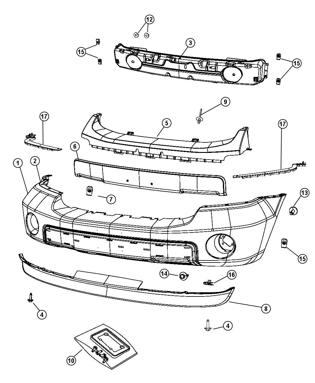 Fascia, Front. Diagram