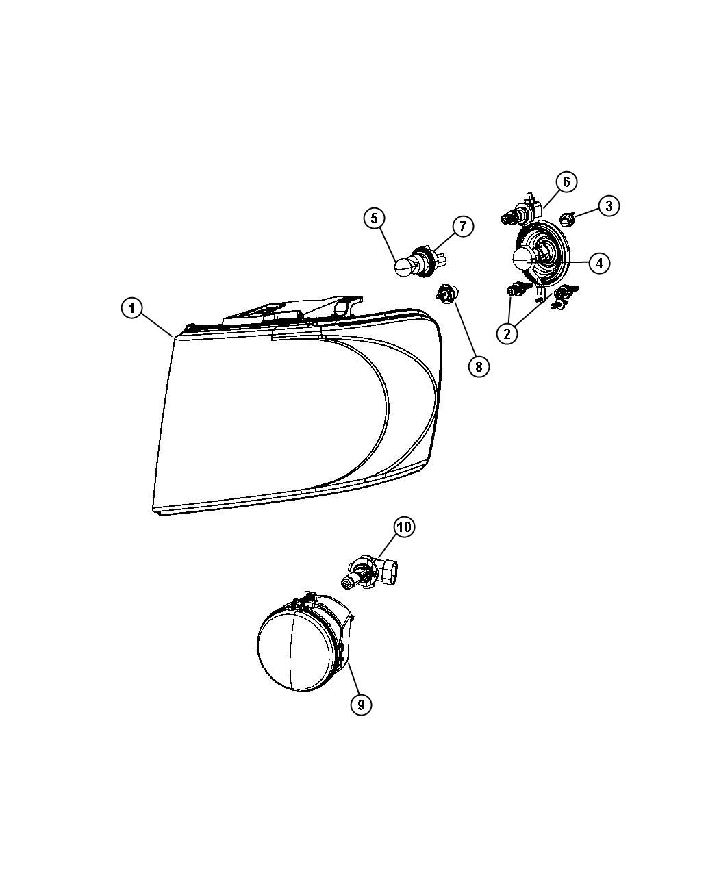 Diagram Lamps Front. for your Chrysler 300  M