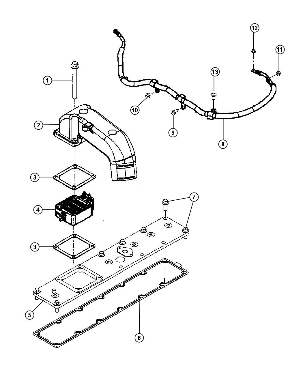 Diagram Intake Manifold And Air Intake Heater 5.9L Diesel [5.9L HO Cummins Turbo Diesel Engine]. for your 2004 Dodge SPRINTER 2500 SHC VAN 158"  