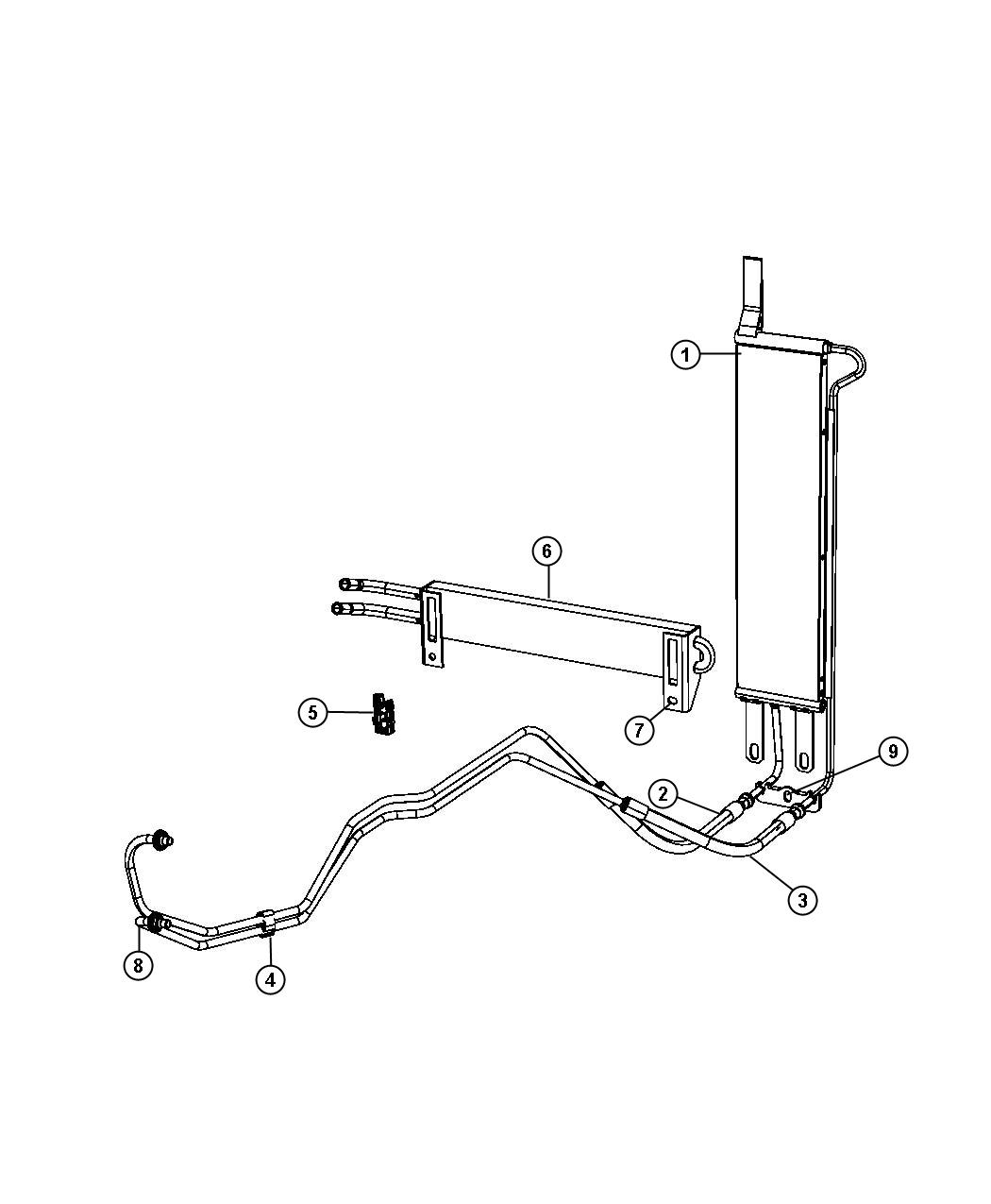 Diagram Transmission Oil Cooler and Lines. for your 2003 Chrysler 300  M 