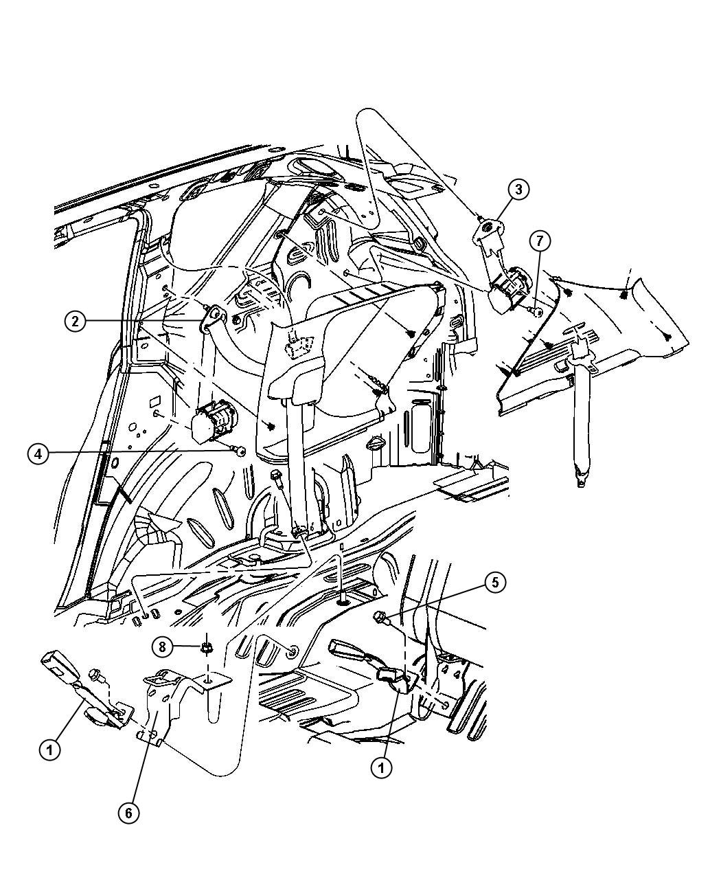 Diagram Seat Belt Rear. for your Jeep Patriot  