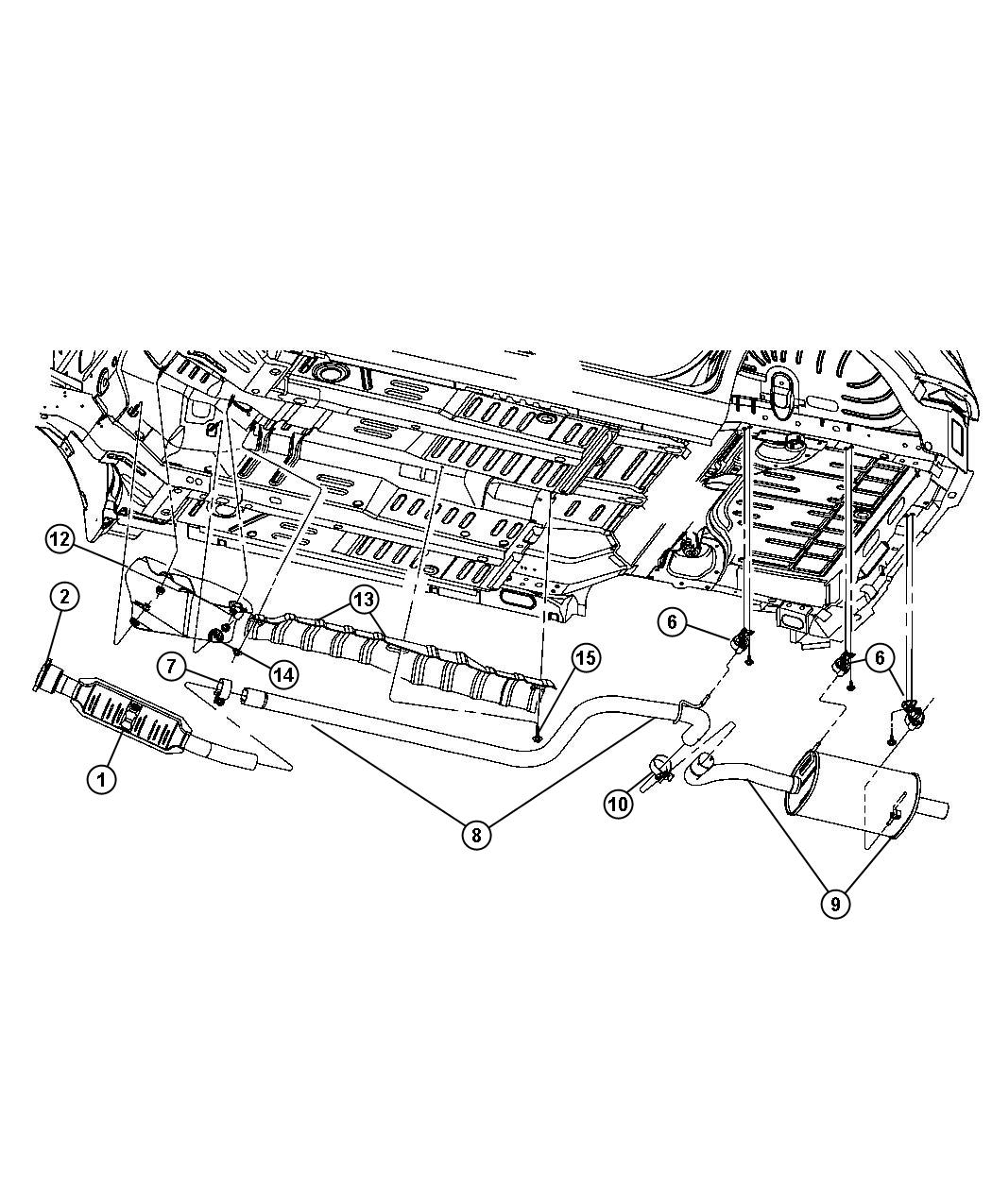 Diagram Exhaust System. for your Chrysler PT Cruiser  