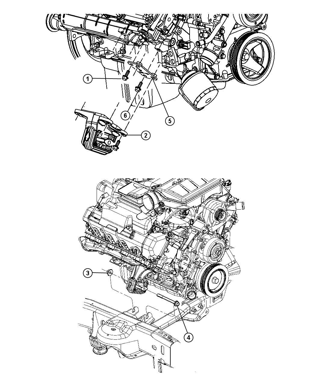 Diagram Engine Mounting Right Side RWD/2WD 5.7L [5.7L Hemi V8 Engine]. for your Chrysler 300  M