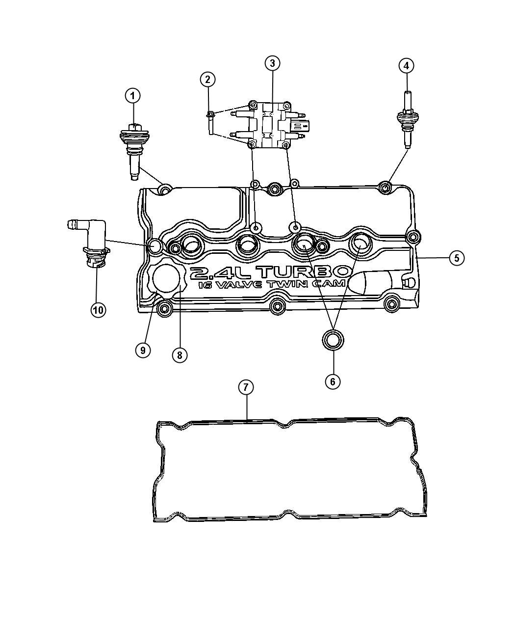 Diagram Cylinder Head Cover. for your 1999 Chrysler 300  M 