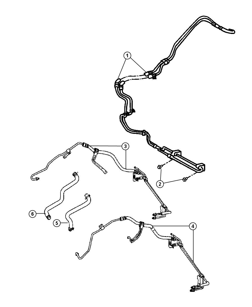 Diagram Power Steering Hoses. for your 2006 Jeep Grand Cherokee   