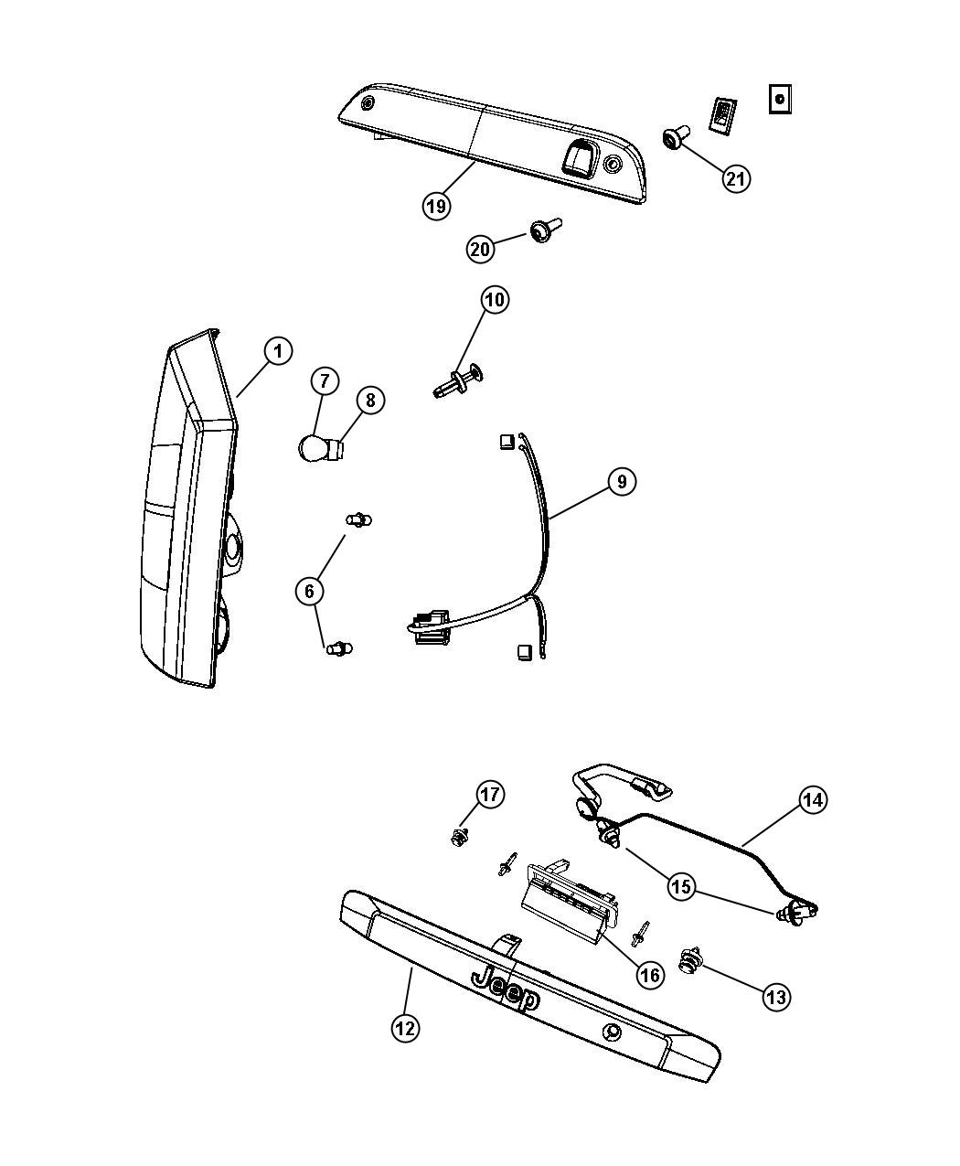 Diagram Lamps Rear. for your 2011 Jeep Liberty   