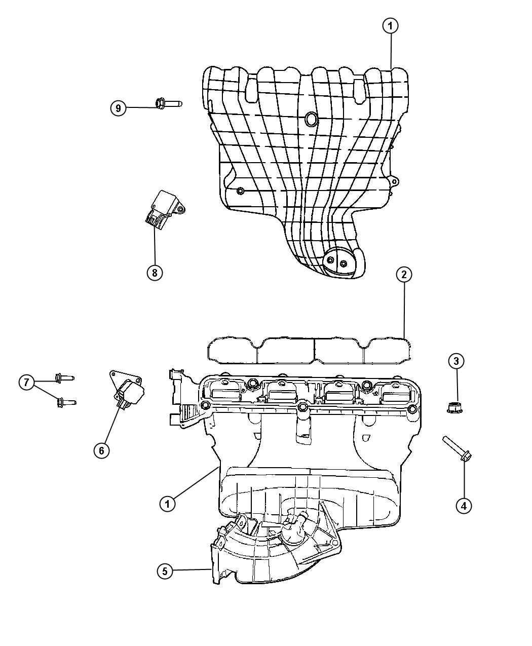 Diagram Intake Manifold 2.0L [2.0L 4 Cyl DOHC 16V Dual VVT Engine]. for your Jeep Compass  