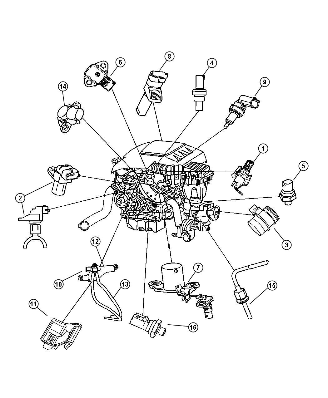 Sensors Diesel Engine. Diagram