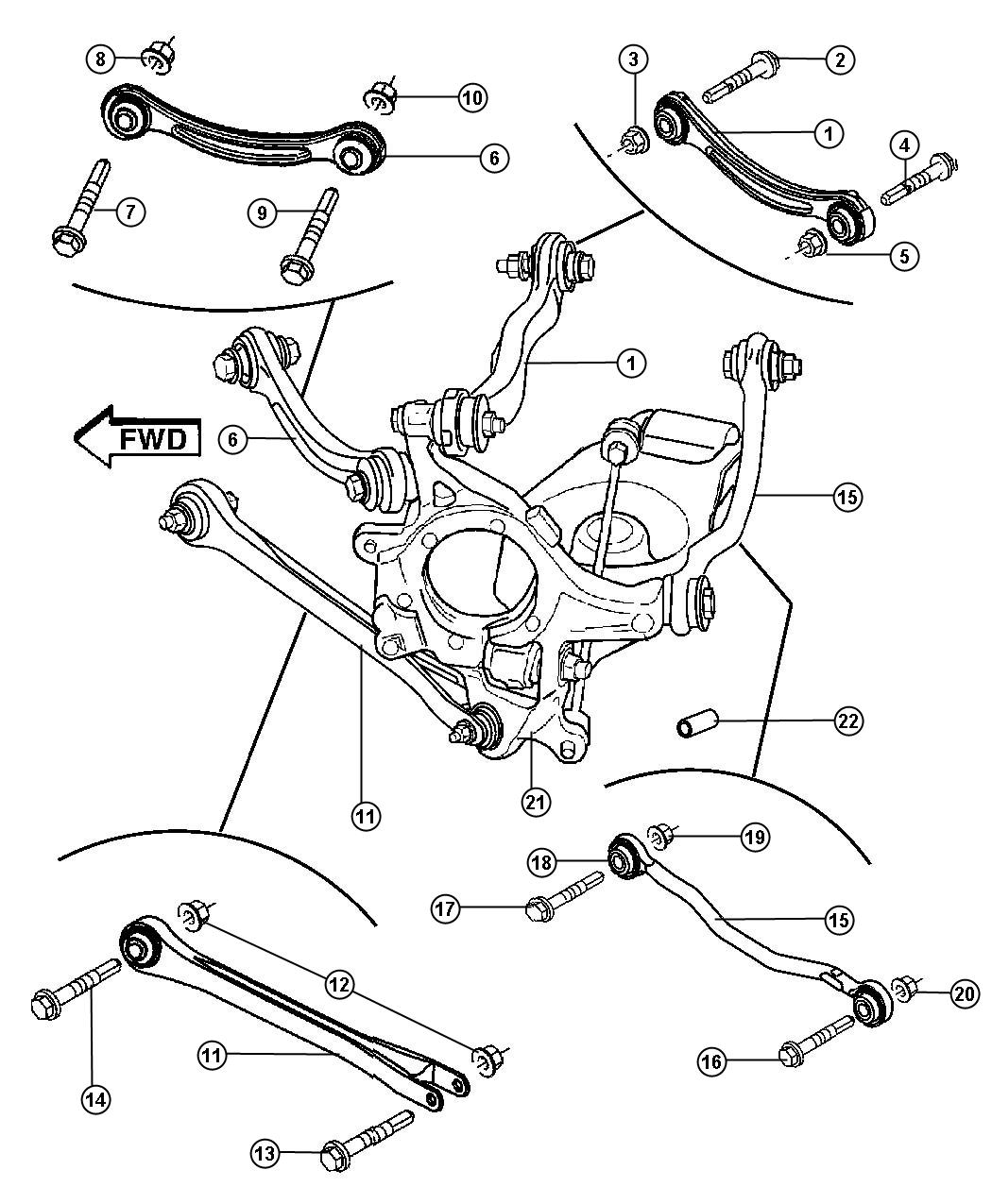 Diagram Suspension, Rear. for your 2008 Chrysler 300   