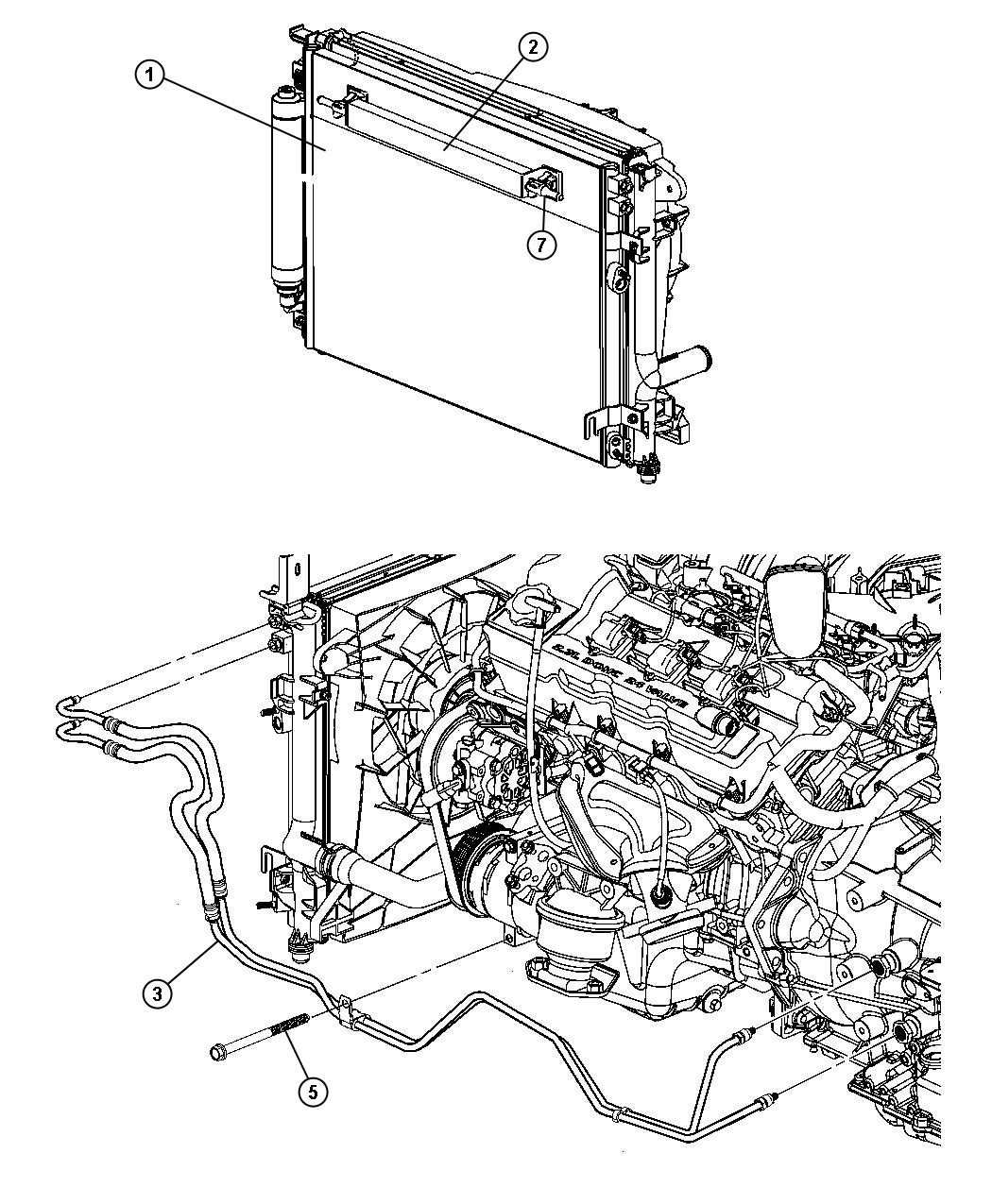 Diagram Transmission Oil Cooler and Lines. for your Dodge Charger  