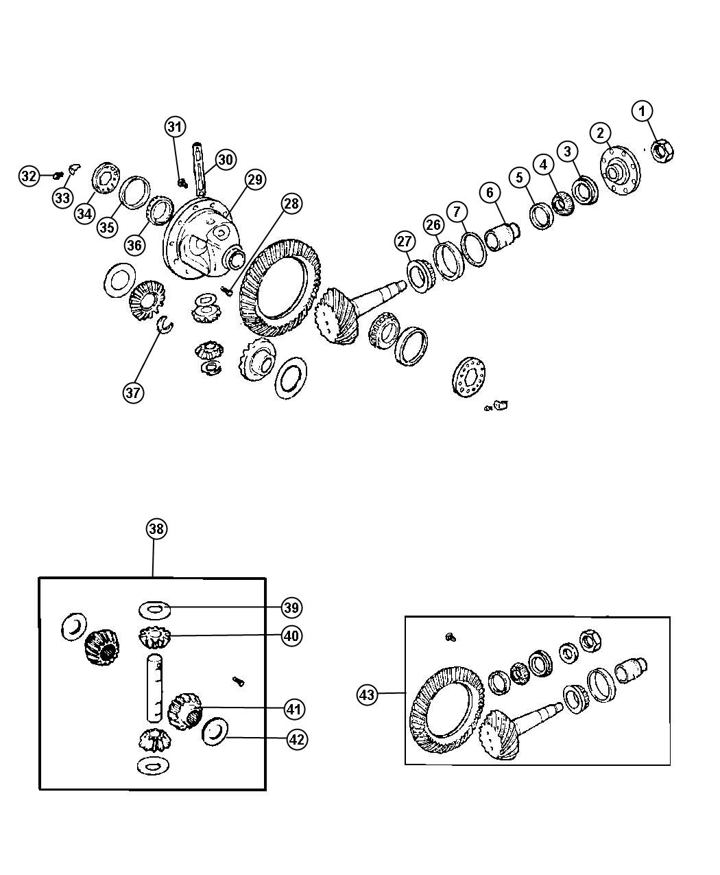 Diagram Differential Assembly,Rear. for your Dodge