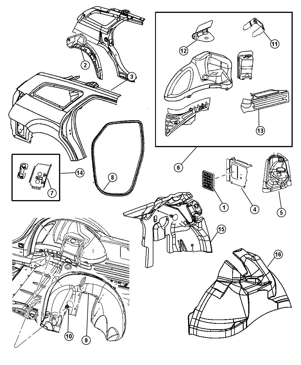 Diagram Rear Aperture (Quarter) Panel - Dodge Magnum. for your Dodge Magnum  