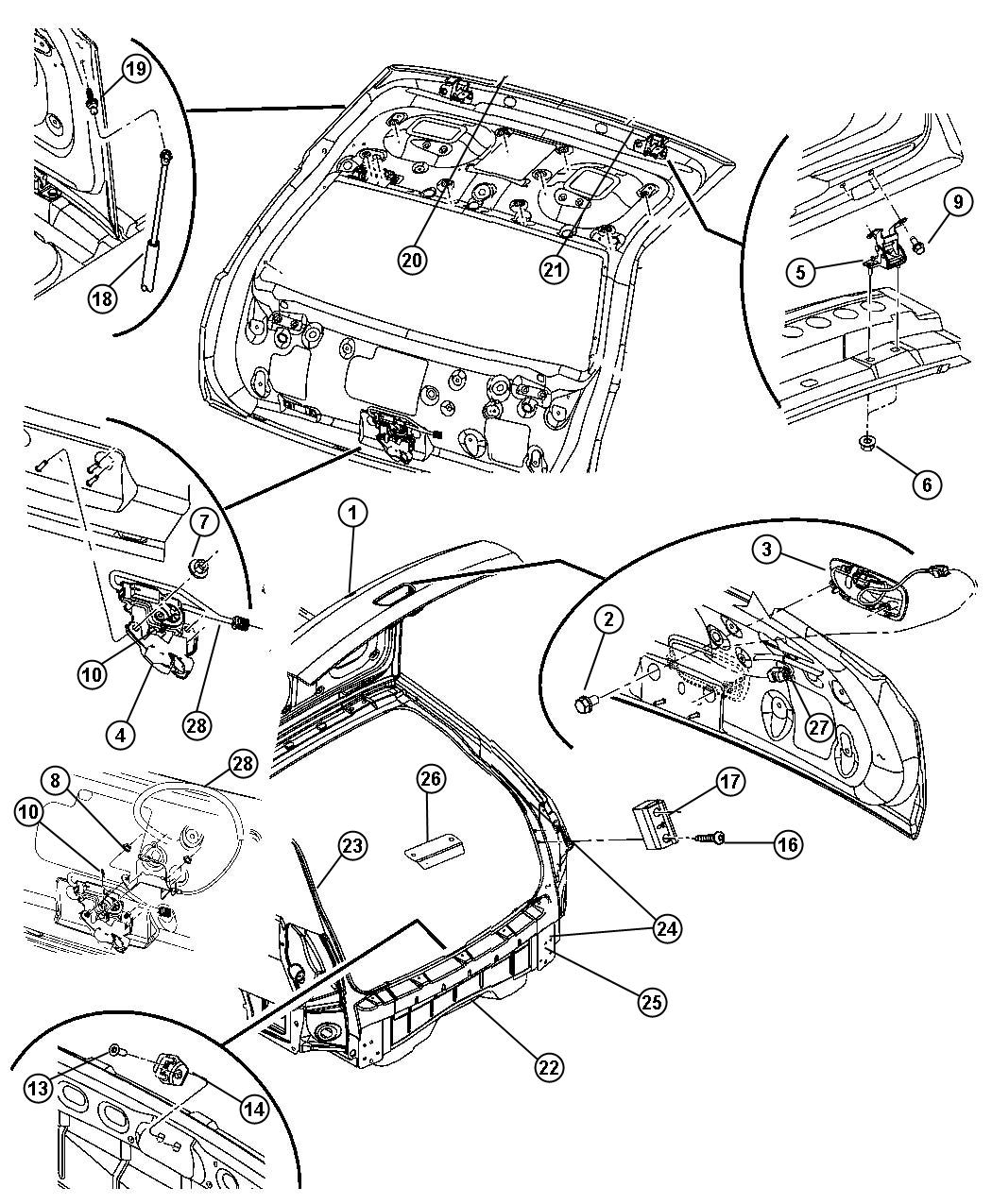 Diagram Liftgates. for your 2006 Jeep Grand Cherokee   