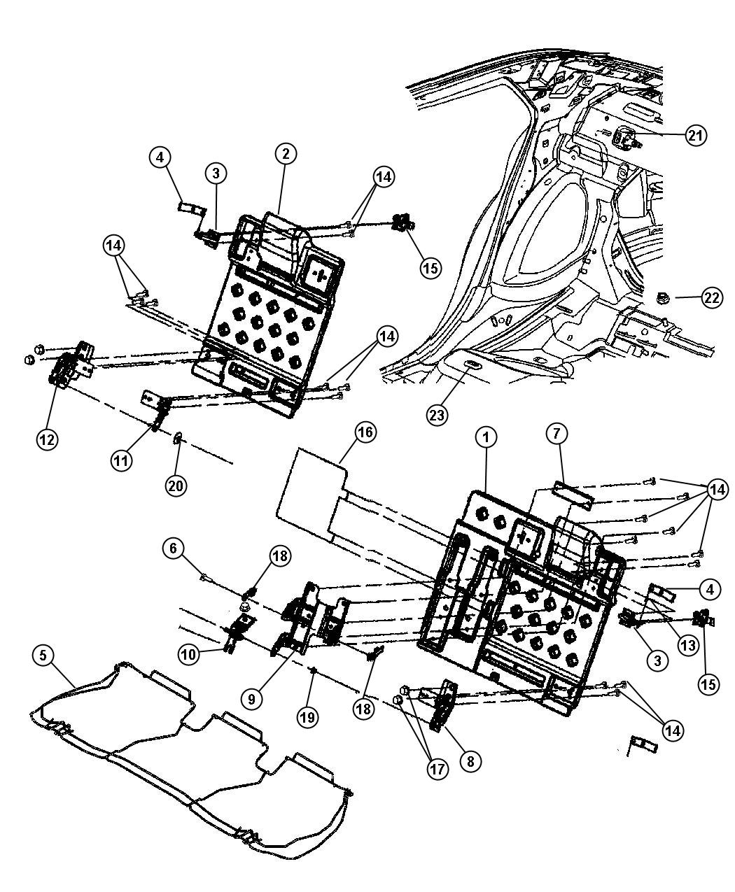 Diagram Second Row - Split Seats- 48 Body. for your Chrysler 300  