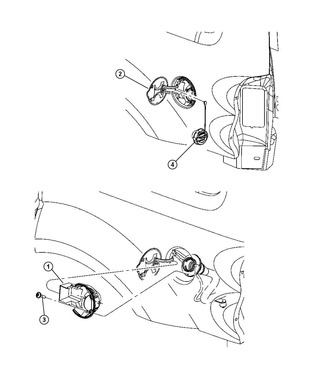 Diagram Fuel Filler Housing and Door. for your Dodge