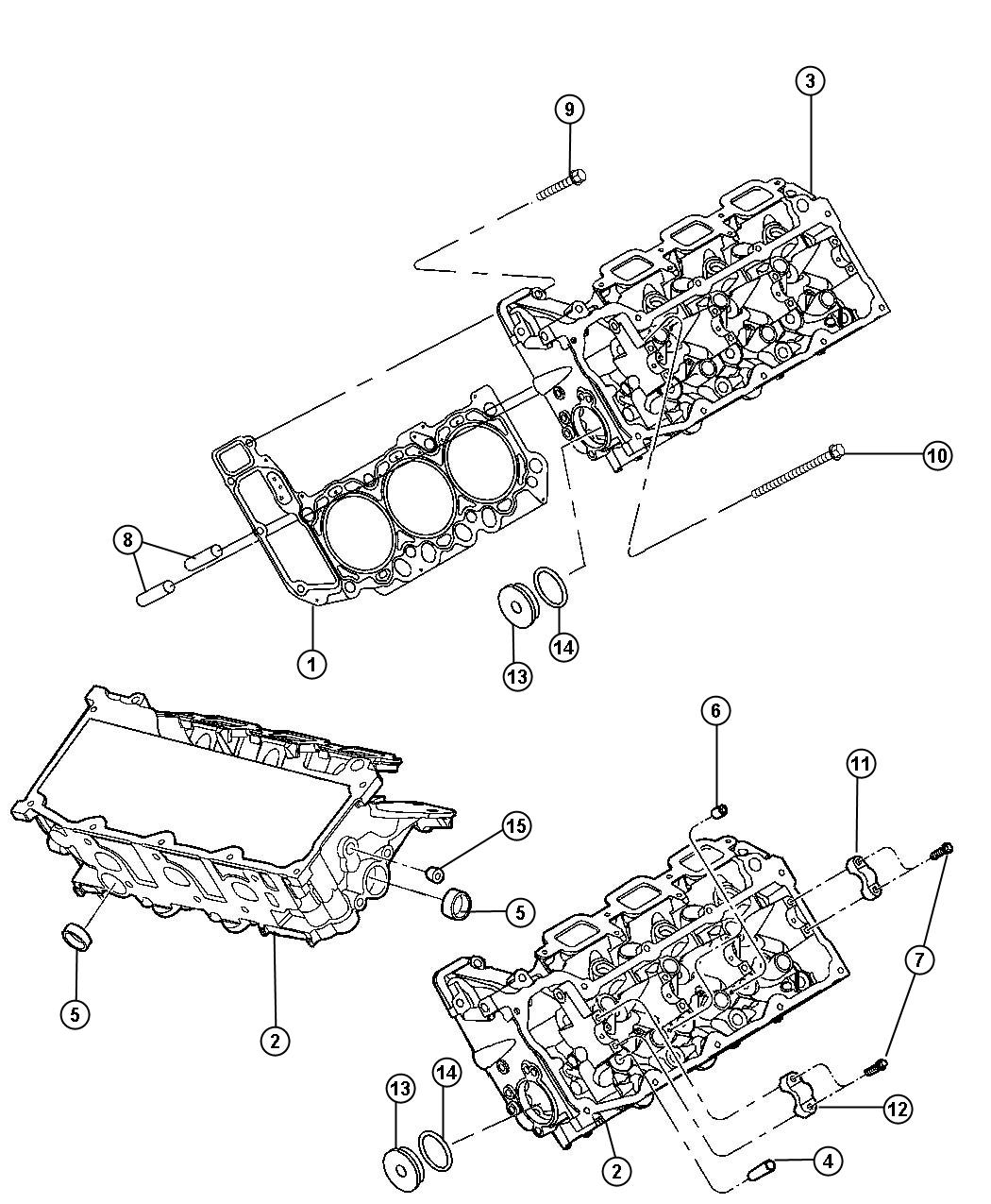 Diagram Cylinder Heads 3.7L [3.7L V6 Engine]. for your 2004 Chrysler 300  M 