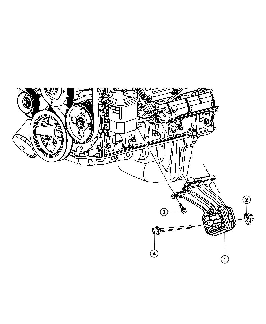 Engine Mounting Left Side RWD/2WD 3.7L [3.7L V6 Engine]. Diagram