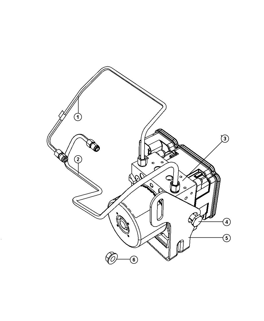 HCU, Brake Tubes and Hoses, Front. Diagram